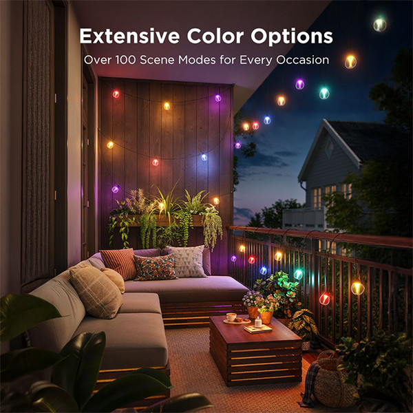 Govee Outdoor Clear Bulb String Lights 15 meter | Wi-Fi +